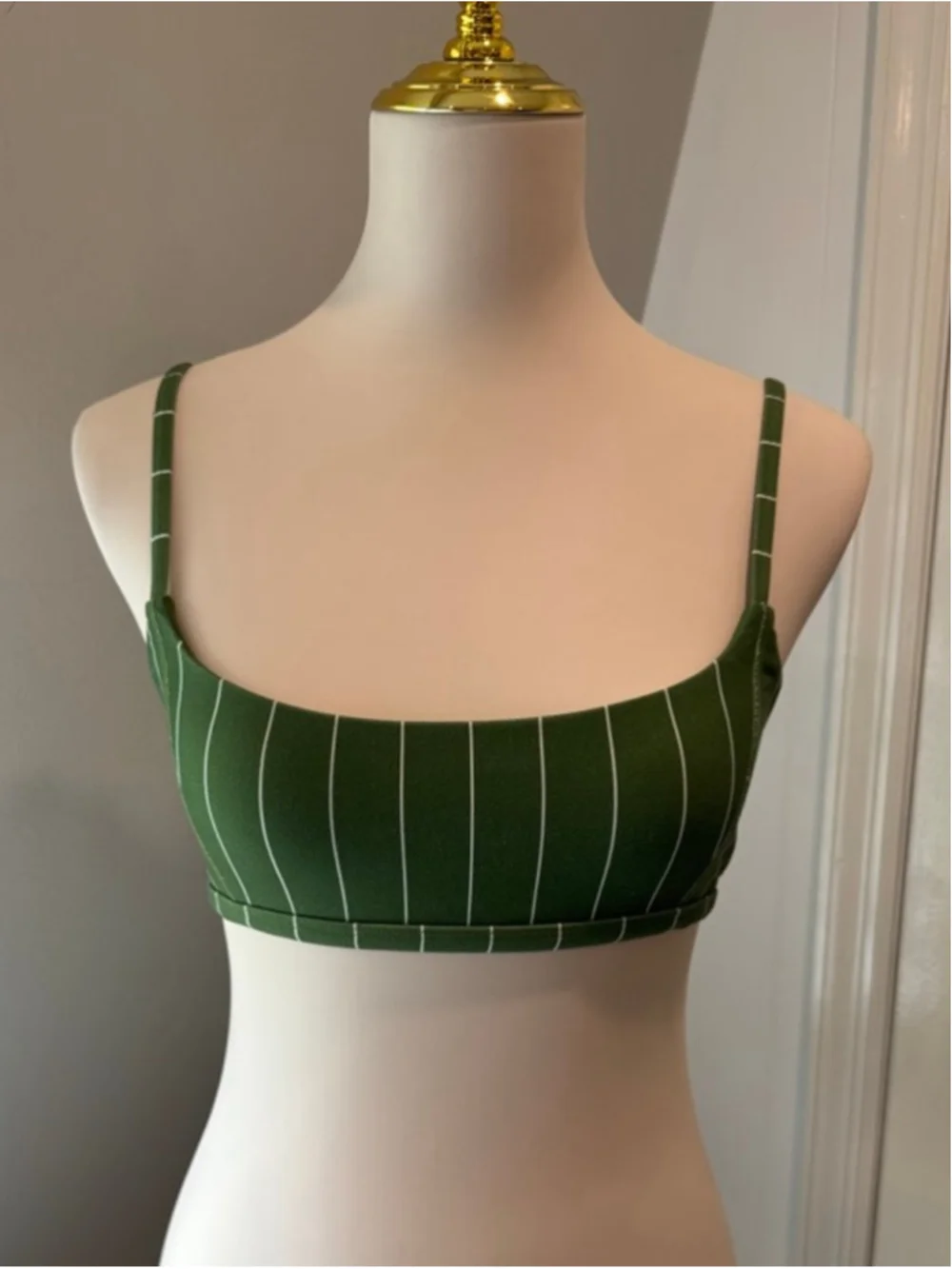WEWOREWHAT | Green/White Pinstripe Cami Bra Top | Size Small - Picture 2 of 9